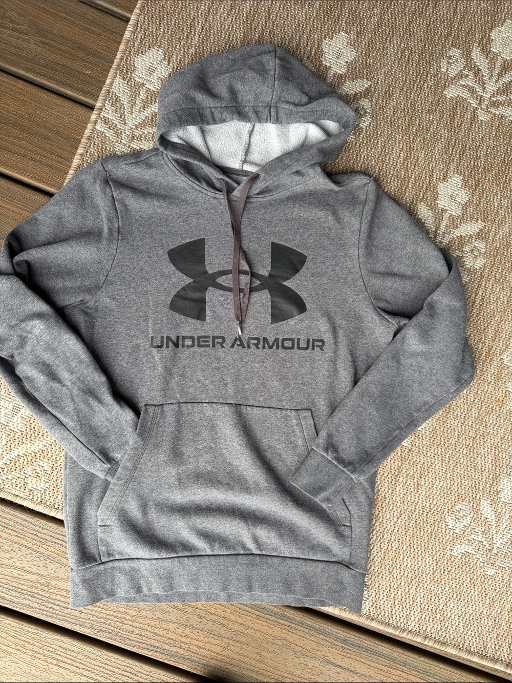 Under Armour Gray Crewneck Logo Hoodie Pullover